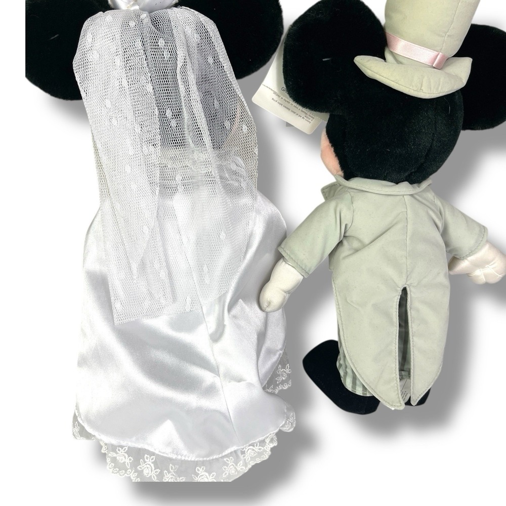 Disney Store Mickey & Minnie Mouse 12" Plush‎ Bride Groom Wedding Set EUC w/tags - Picture 5 of 16